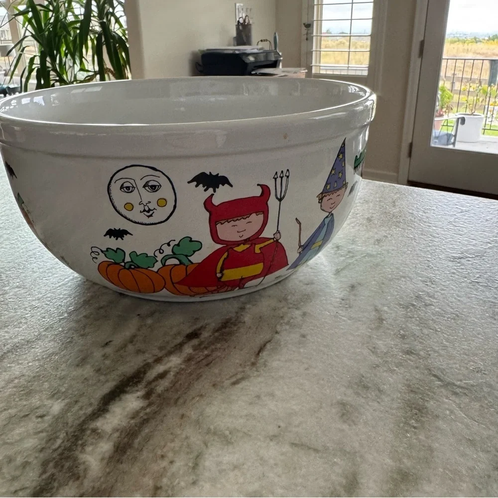 Signature Halloween Trick or Treat Kids Bowl - White with Colorful Characters
